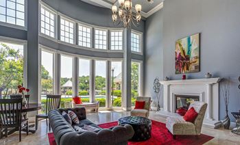 Luxurious clubhouse with fireplace